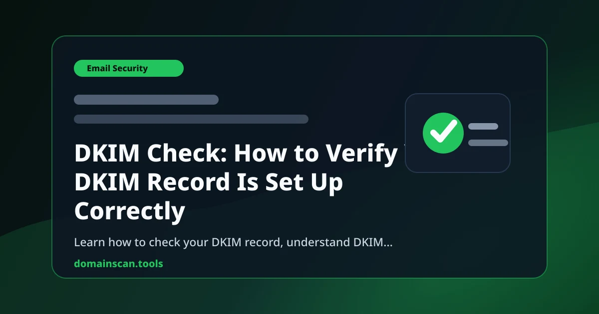 DKIM Check: How to Verify Your DKIM Record Is Set Up Correctly