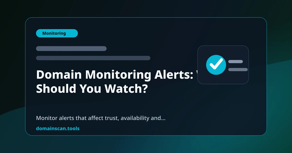 Domain Monitoring Alerts: What Should You Watch?